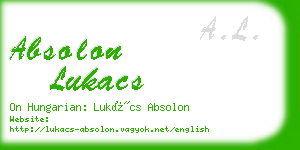absolon lukacs business card